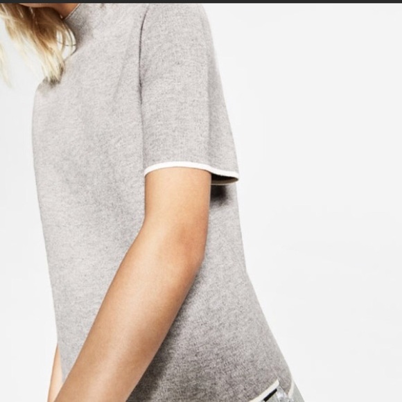 Zara Stripe Cuff High-neck Sweater. - Picture 2 of 8